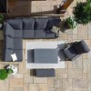 Maze Lounge Outdoor Fabric Manhattan Charcoal Reclining Corner Dining Set with Rising Table and Armchair