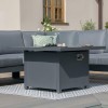 Maze Lounge Outdoor Amalfi Aluminium Grey Small Corner Group Dining Set With Fire Pit Table