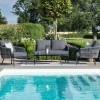 Maze Lounge Outdoor Marina Rope Weave Charcoal 2 Seat Sofa Set with Coffee Table