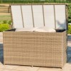 Maze Rattan Garden Furniture Winchester Deluxe Large Corner Dining Set with Ice Bucket Rising Table and Armchair