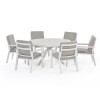 Maze Lounge Outdoor New York Aluminium White 6 Seat Round Dining Set
