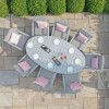 Maze Lounge Outdoor New York Aluminium White 8 Seat Oval Dining Set