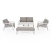 Maze Lounge Outdoor Fabric New York White 2 Seat Sofa Set with Rising Table