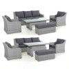 Maze Rattan Garden Furniture Ascot Grey 3 Seat Sofa Dining Set with Rising Table