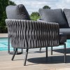 Maze Lounge Outdoor Marina Rope Weave Sandstone Corner Group with Coffee Table