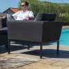Maze Lounge Outdoor Fabric Pulse Flanelle 3 Seat Sofa Set with Rising Table
