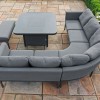 Maze Lounge Outdoor Fabric Pulse FlanelleÂ Deluxe Square Corner Dining Set with Fire Pit Table
