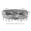 Maze Lounge Outdoor Fabric Pulse TaupeÂ Deluxe Square Corner Dining Set with Fire Pit Table