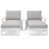 Maze Lounge Outdoor Amalfi Aluminium White Double Sunlounger with Side Table