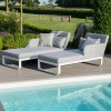 Maze Lounge Outdoor Fabric Unity Lead Chine Double Sunlounger