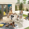 Nova Garden Furniture Milano White 4 Seat Square Dining Set