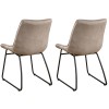 Divine Furniture Mink Soft Touch Square Stitched Dining Chair in Pair