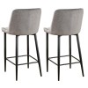 Divine Furniture Grey Soft Touch Diamond Back Bar Stool in Pair