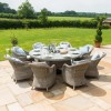 Maze Rattan Garden Oxford 8 Seater Ice Bucket Table Set with Heritage Chairs