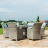 Maze Rattan Garden Furniture Oxford Round Ice Bucket Table with 6 Venice Chairs & Lazy Susan