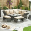 Nova Garden Furniture Cambridge Brown Weave Compact Reclining Corner Dining Set with Rising Table