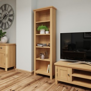 Buxton Rustic Oak Furniture Large Bookcase