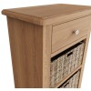 Exeter Light Oak Furniture 1 Drawer 2 Basket Cabinet
