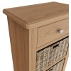 Exeter Light Oak Furniture 1 Drawer 3 Basket Cabinet