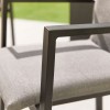 Nova Outdoor Fabric Hugo Light Grey 6 Seat Rectangular Dining Set with Firepit
