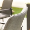 Nova Outdoor Fabric Hugo Light Grey 6 Seat Oval Dining Set with Firepit