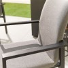 Nova Outdoor Fabric Hugo Light Grey 6 Seat Rectangular Dining Set with Firepit