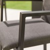 Nova Outdoor Fabric Hugo Dark Grey 8 Seat Rectangular Dining Set with Firepit
