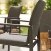 Nova Outdoor Fabric Hugo Dark Grey 6 Seat Round Dining Set with Firepit