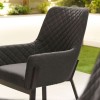 Nova Outdoor Fabric Genoa Dark Grey 8 Seat Oval Dining Set with Firepit