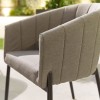 Nova Outdoor Fabric Edge Light Grey 6 Seat Oval Dining Set with Firepit