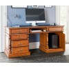La Reine Cadence Mahogany Furniture Light Brown Twin Pedestal Computer Desk IMD06C