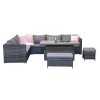 Signature Weave Garden Furniture Catanlina Modular Corner Dining Sofa With Lift Table &amp; Ice Bucket