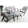 Signature Weave Garden Furniture Polly Black & Grey Weather Resistant 4 Seat Sofa Set
