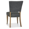 Bentley Designs Logan Rustic Oak Upholstered Chair (Pair) Dark Grey Fabric