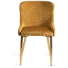 Bentley Designs Turin Light Oak 6-8 Seater Dining Table With 6 Cezanne Mustard Velvet Matt Gold Plated Legs Chairs