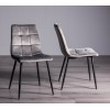 Bentley Designs Ramsay Rustic Melamine 6 Seater X Leg Dining Table With 6 Mondrian Grey Velvet Fabric Chairs