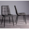 Bentley Designs Ramsay Rustic Oak Effect Melamine 6 Seater U Leg Dining Table with 4  Mondrian Dark Grey Faux Leather Chairs