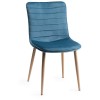 Bentley Designs Oakham Scandi Oak 4-6 Seater Dining Table with 4 Eriksen PetroL Blue Velvet Fabric Chairs