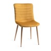 Bentley Designs Oakham Scandi Oak 4-6 Seater Dining Table with 4 Eriksen Mustard Velvet Fabric Chairs