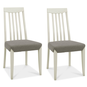 Bentley Designs Bergen Grey Painted Titanium Slat Back Chair (Pair) 