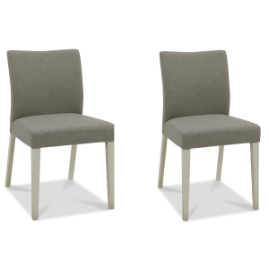 Bentley Designs Bergen Grey Painted & Titanium Upholstered Chair (Pair)