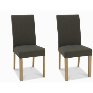 Bentley Designs Parker Black Gold Fabric Dining Chair Pair