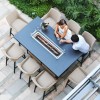 Maze Lounge Outdoor Fabric Regal Taupe 8 Seat Rectangular Fire Pit Bar Set