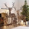 Nova Garden TWW Rattan Christmas 180cm Grey Reindeer Figure with 240 LEDs