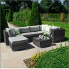 Nova Garden Furniture Chelsea Grey Rattan Corner Sofa Set with Coffee Table