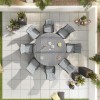Nova Garden Furniture Sienna Grey Rattan 8 Seat Round Dining Set