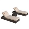Nova Garden Furniture Rimini Sun Lounger Set with Side Table Cover