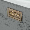 Nova Garden Furniture Gladstone Rectangular Light Grey Gas Firepit Coffee Table with Wind Guard