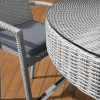 Nova Garden Furniture Henley Rattan White Wash 6 Seat Round Bar Set with Parasol Hole