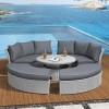Nova Garden Windsor White Wash Rattan Sofa Daybed with Rising Table